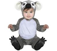 FIESTAS GUIRCA | Baby Koala Fancy Dress Costume (12-18 Months) - Hood, Jumpsuit and Feet - Animal Costumes for Halloween, Carnival and Fancy Dress Parties - Ideal for Unisex Babies - Grey and White