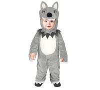 FIESTAS GUIRCA | Baby Lil Wolf Fancy Dress Costume (12-18 Months) - Hood and Jumpsuit - Animal Costumes for Halloween, Carnival and Fancy Dress Parties - Ideal for Babies and Toddlers - Grey