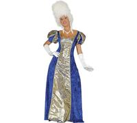 FIESTAS GUIRCA Baroque Queen Fancy Dress Women - Blue & Gold Duchess Dress - Historical Fancy Dress Costumes for Women Size S 8-10