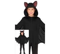 FIESTAS GUIRCA Bat Poncho Girls Fancy Dress Costume - Black Poncho with Bat Ears Hood and Bat Wings - Halloween Girls Costumes Age 7-9 Years