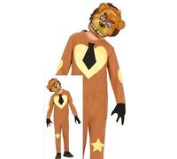 FIESTAS GUIRCA | Bear Robot Costume Set Child - Brown - 5-6 Years | Face Mask | Jumpsuit with Heart & Star Print | Cartoon Style | Polyester | 123 cm | Halloween, Karneval & Fasching