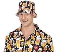 FIESTAS GUIRCA | Beer Hat for Parties (One Size) - Fun Accessory for Stag and St Patrick's Parties - Ideal for Beer Parties - Unisex Adult - Yellow Black