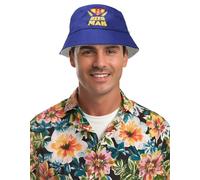 FIESTAS GUIRCA | Beer Man Hat Blue (One Size) - Fun Hat for Beer Parties and Stag Do's - Unisex Accessory for Adults - Ideal for Celebrations and Events - Blue