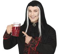 FIESTAS GUIRCA | Beer Pitcher with Fake Blood (15 cm) (400 ml) - Table Decoration for Halloween and Horror Parties - Ideal Accessory for Celebrations and Drinks - Transparent and Red