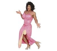 FIESTAS GUIRCA | Big Drag Costume for Men (52-54/L) - Dress, Belt and Novelty Accessory - Carnival, Stag Do, Fancy Dress Parties, Comedy, Drag Queen Shows - Pink