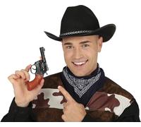 FIESTAS GUIRCA | Black and Brown Toy Gun (7.1 in) - Accessory for Police and Thief Fancy Dress Costumes - Ideal for Halloween, Carnival and Fancy Dress Parties - For Children and Adults - Black Brown