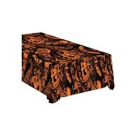 FIESTAS GUIRCA | Gothic Pumpkin Tablecloth Black and Orange (53.9x107.9 in) - Table Decoration for Spooky Halloween Parties - Ideal for Frightening Celebrations - Black, Orange