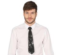 FIESTAS GUIRCA Black Sequin Tie, Black/White, Large