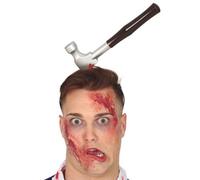 Fiestas Guirca Bleeding Hammer Through Head Halloween Zombie Fancy Dress Headband Prop