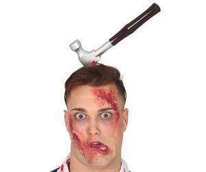 Fiestas Guirca Bleeding Hammer Through Head Halloween Zombie Fancy Dress Headband Prop