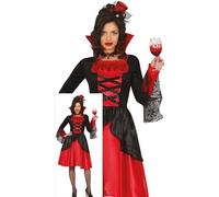 FIESTAS GUIRCA Bloodthirsty Vampire Women Fancy Dress Costume - Red Vampiress Dress - Halloween Costumes for Women Size M