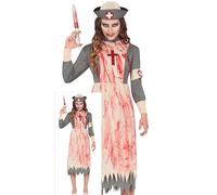 FIESTAS GUIRCA Bloody Nurse Women Fancy Dress Costume - Halloween Nurse Adults Costumes - Halloween Costumes for Women Size L