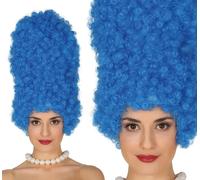 FIESTAS GUIRCA | Blue Curly Wig (15.7 in) - Fancy Dress Accessory for Themed Pa