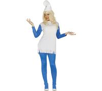 Fiestas Guirca Elf Costume Blue Pom Pom for Women