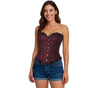 FIESTAS GUIRCA | Bordeaux Corset - Top for Princess or Marquise Costume - Ideal for Halloween, Carnival, and Parties - Costume Accessory for Adult Women