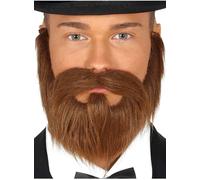 FIESTAS GUIRCA Brown Bushy Beard and Tash on Elastic Historical Hangover Cavema