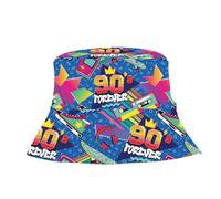 FIESTAS GUIRCA - Bucket Hat Vintage 90s Blue Adult - Fancy dress accessory - Cosplay for Carnival - Theme(s): Disco
