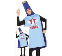 FIESTAS GUIRCA Captain Vodka Costume - Bottle of Vodka Funny Costume for Men - Bachelor Party Costume Man