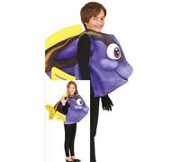 FIESTAS GUIRCA Charming Surgeon Fish Fancy Dress for Boys or Girls - Blue Cartoon Fish - Kids Fancy Dress Costumes Boys & Girls - Unisex Age 3-4 Years