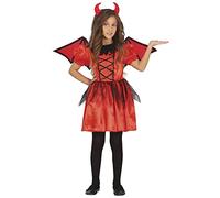FIESTAS GUIRCA Cheeky Devil Fancy Dress for Girls - Devil Horns Headband and Devil Dress with Wings - Halloween Girls Costumes 3-4 years
