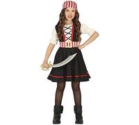 FIESTAS GUIRCA Cheeky Pirate Girls Fancy Dress Costume - Kids Fancy Dress Costumes Girls incl. Dress & Pirate Headscarf 10-12 years