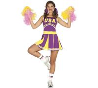 FIESTAS GUIRCA Cheerleader Fancy Dress Costume Adult Women Size 10-12