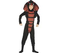 FIESTAS GUIRCA | Child Cobra Ninja Fancy Dress Costume (10-12 Years) - Hood, Mask and Jumpsuit - Ninja and Animal Costumes for Halloween and Fancy Dress Parties - Ideal for Kids - Black and Red