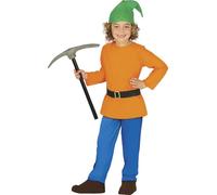 FIESTAS GUIRCA | Child Forest Dwarf Fancy Dress Costume - Jacket, Belt, Hat and Trousers - Fairy Tale Costumes for World Book Day, Halloween and Carnival - Unisex - Orange and Blue