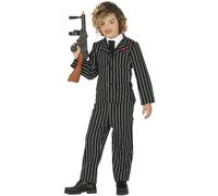 Childs Gangster Boy Fancy Dress Costume Kids Childrens Boys Capone Outfit fg