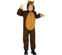 FIESTAS GUIRCA | Child Teddy Bear Costume (7-9 Years) - Hood, Tail and Jumpsuit - Animal Costumes for Halloween, Carnival and Fancy Dress Parties - Ideal for Children - Brown
