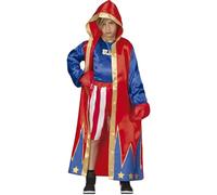 FIESTAS GUIRCA | Children's Boxer Fancy Dress Costume (10-12 Years) - Robe, T-Shirt and Trousers - Sports Costumes for Halloween and Fancy Dress Parties - Ideal for Boys and Girls - Blue and Red