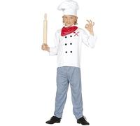 FIESTAS GUIRCA | Children's Chef Costume Child Boy - White, Red - 5-6 years | 4-piece Set | School Plays, Carnival, Halloween, Book W ook Character Day, Storybook Character