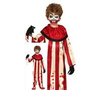 FIESTAS GUIRCA Striped Bloody Clown Fancy Dress Halloween Costume Age 7-9 Years