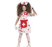 Fiestas Guirca Childrens/Kids Bloody Nurse Costume Set5-6 Years White/Red FG280