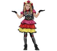 Fiestas Guirca Childrens/Kids Catrina Day Of The Dead Costum10-12 Years Multicol