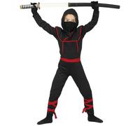 Fiestas Guirca Childrens/Kids Shinoby Ninja Costume Set3-4 Years Black/Red FG13