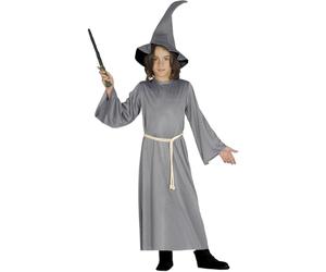 FIESTAS GUIRCA Childs Wizard Fancy Dress Costume Sorcerer Grey Tunic with Hat Witcher Outfit World Book Day Dress Up Kids Halloween Girls Boys Unisex (Age 5-6)