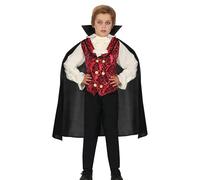 FIESTAS GUIRCA Classy Vampire Costume for Boy - Burgundy Vampire Costume Includes Vampire Cloak, Shirt, Vest and Pants - Halloween Costumes for Kids 3-4 Years