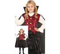 FIESTAS GUIRCA Classy Vampire Girls Fancy Dress Costume - Burgundy Vampiress Costume including Cape, Shirt, Vest and Skirt - Halloween Girls Costumes Age 7-9 Years