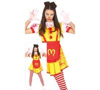 FIESTAS GUIRCA Clown Miss Mckiller Fancy Dress Costume Adult Woman Size L 14-16