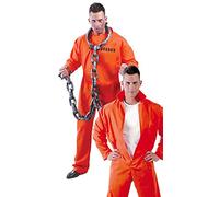 FIESTAS GUIRCA | Convicted Adult Fancy Dress Costume (38-40/M) - Prisoner Jumpsuit for Thief Parties, Halloween and Carnival - Ideal for Men - Orange