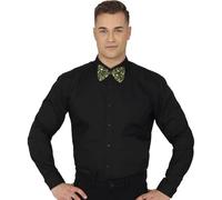 FIESTAS GUIRCA | Costume Bow Tie Adult Man - Happy New Year Print | Pre-Tied Neck Accessory | 12 cm | Festive Gold Design | Polyester | Metallic Text Detail | Karneval, Fasching, Hogmanay