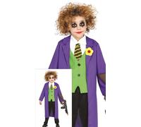 FIESTAS GUIRCA Costume da Giullare Pazzo per Ragazzi - Costume da Cattivo dei Fumetti Viola - Costumi di Halloween per Ragazzi Età 3-4 Anni