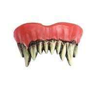 FIESTAS GUIRCA | Monster Teeth with Thermoplastic (One Size) - Makeup Accessory for Vampire and Horror Creature Fancy Dress - Ideal for Halloween and Carnival - White, Red