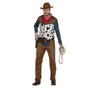 FIESTAS GUIRCA | Cowboy Costume for Adult Men - Brown Blue - Various Sizes