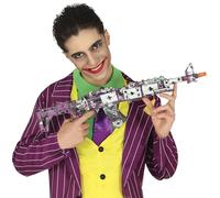 FIESTAS GUIRCA | Crazy Buffon Assault Rifle Prop (67 cm) - Costume Accessory for Villain Superhero Halloween Oktoberfest Carnival Mr Smile Adult Child - Purple