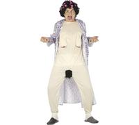 FIESTAS GUIRCA Crazy Granny Mens Fancy Dress Costume - Funny Exhibitionist Grandmother Mens Outfit - Old Lady Bachelor Party Stag Do Fancy Dress Men Size M 38-40