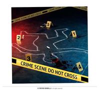 FIESTAS GUIRCA | Crime Scene Set with Tape (9m) - Halloween and Scary Party Decoration - Includes Numbers, Tape, and Chalk - Ideal for Police and Mystery Themes - Yellow