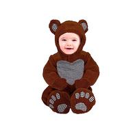 FIESTAS GUIRCA Cuddly Teddy Bear Baby Fancy Dress Costume - Brown Bear Girls or Boys Fancy Dress Costume including Gloves & Booties Age 12-18 Months