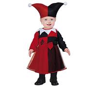 FIESTAS GUIRCA Cute Harlequin Girl Baby Fancy Dress - Red and Black Baby Girl Halloween Kids Costume Age 18-24 Months